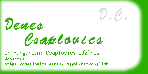 denes csaplovics business card